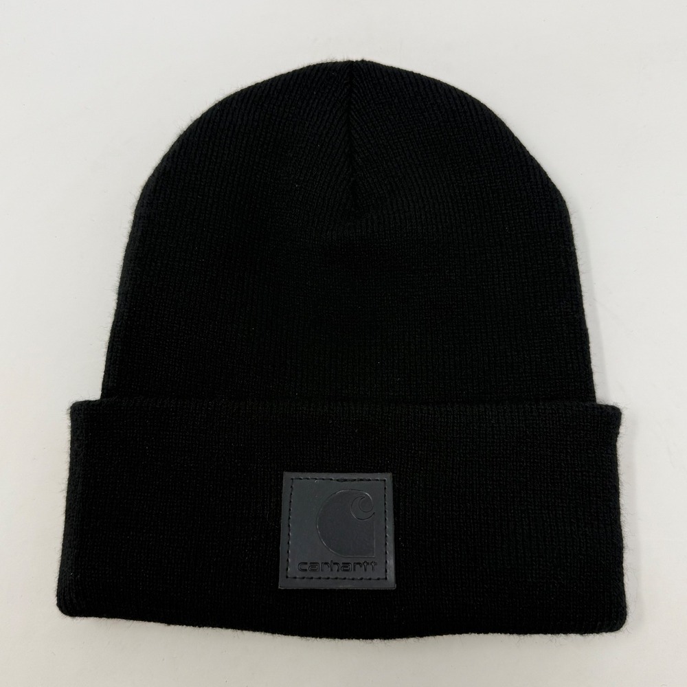 Carhartt Black Acrylic Watch Hat Beanie Tonal Logo Patch 101070 001 One Size